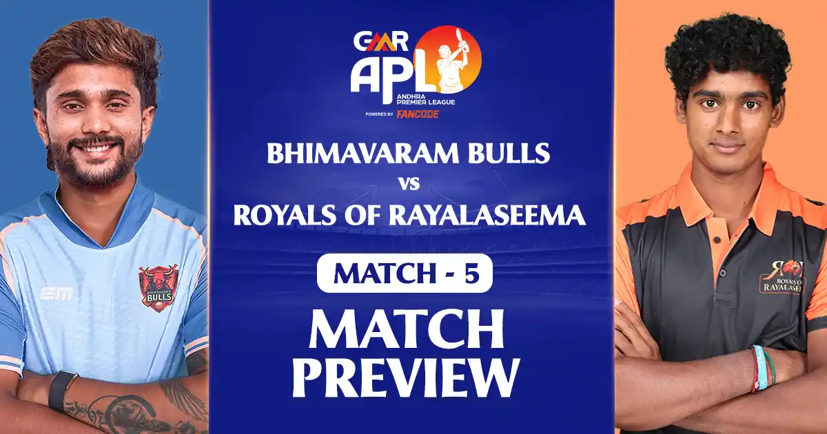 GMR APL 2025: Match 5 - Bhimavaram Bulls vs Royals of Rayalaseema Preview
